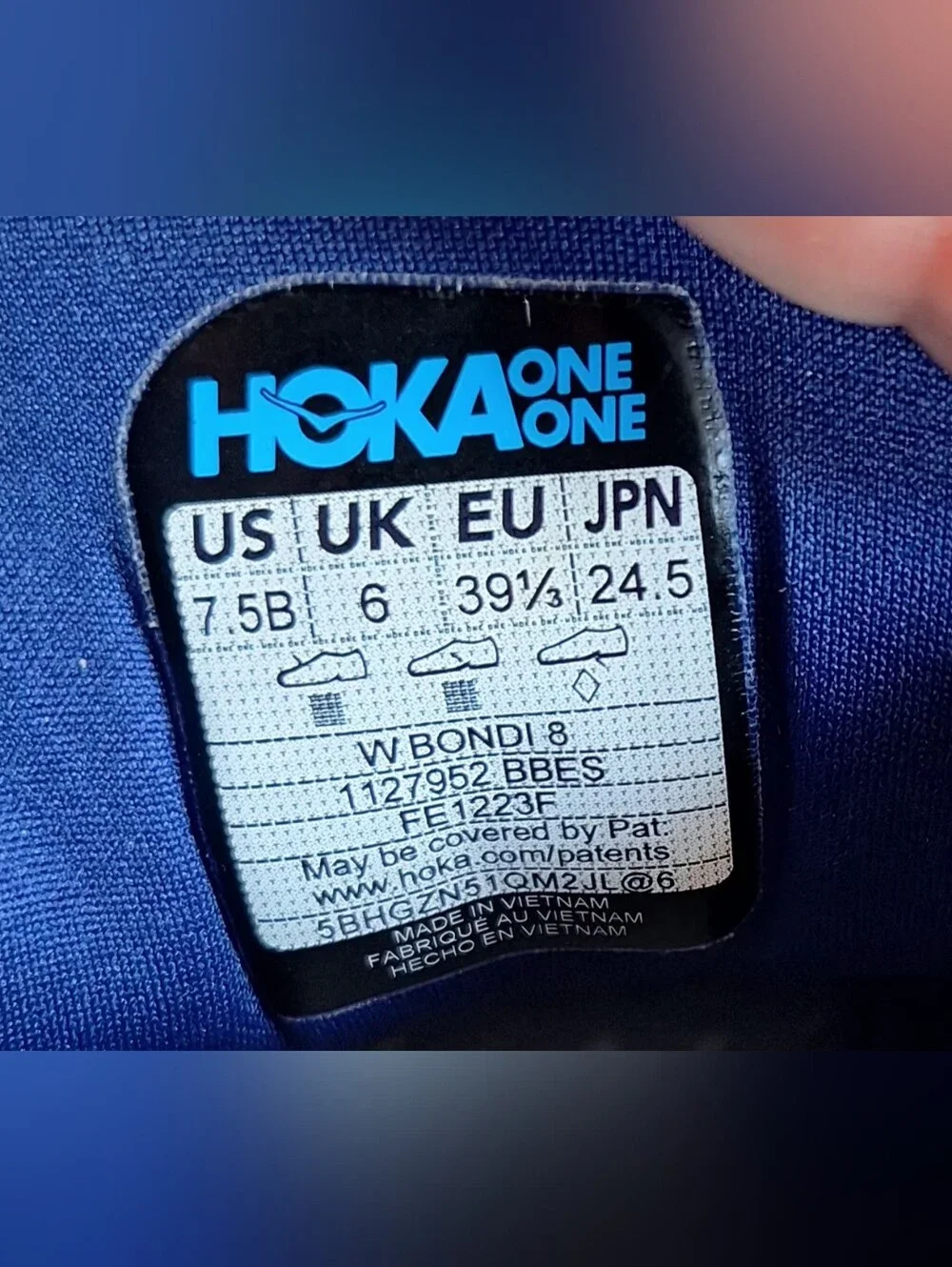 Hoka  Bondi 8 Women's  Bellwether Blue / Bluing  Size 7.5B